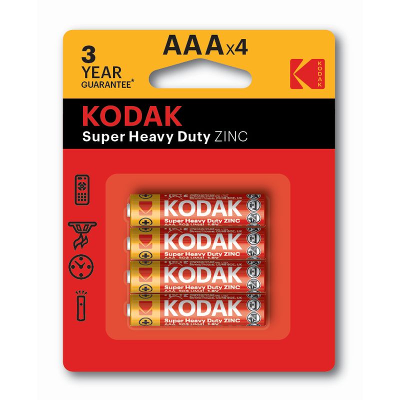 Kodak Extra Heavy Duty AAA Batteries – 4 Pack