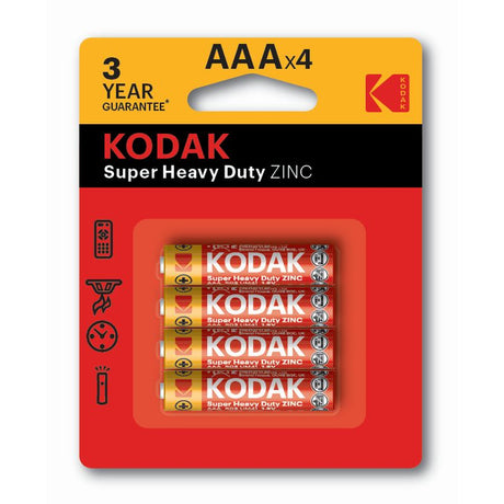 Kodak Extra Heavy Duty AAA Batteries – 4 Pack