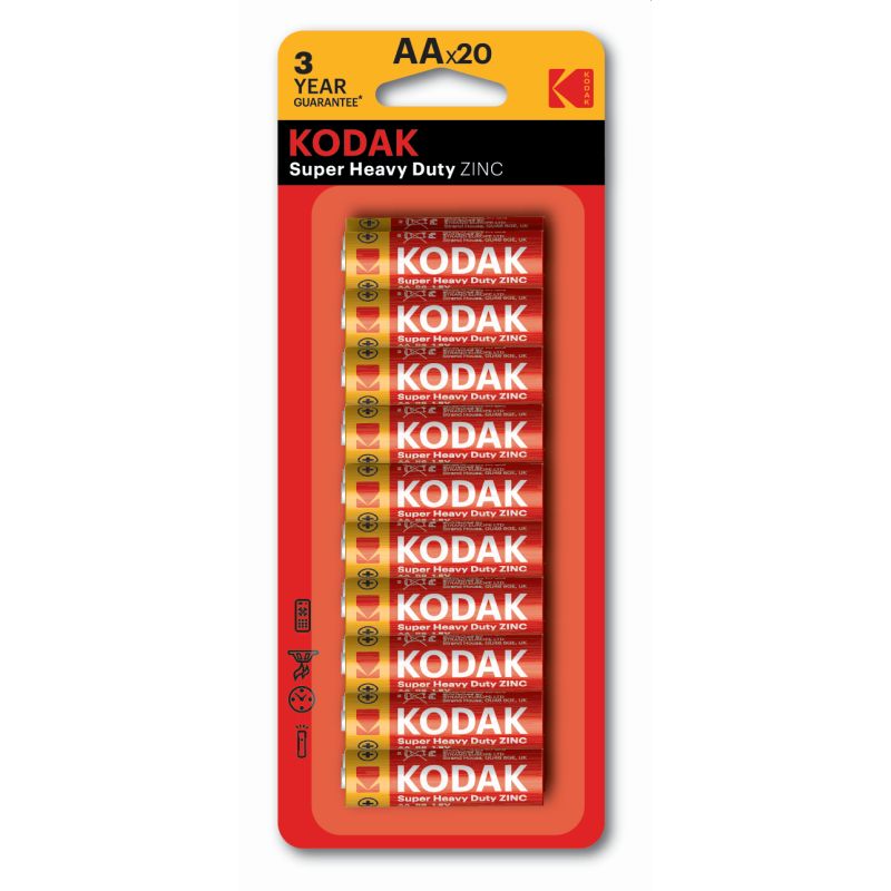Kodak Extra Heavy Duty AA Batteries – 20 Pack