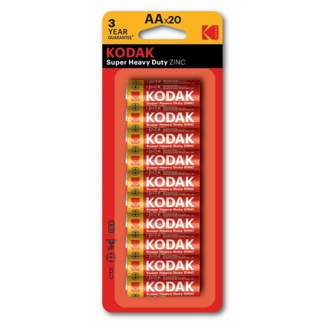 Kodak Extra Heavy Duty AA Batteries – 20 Pack