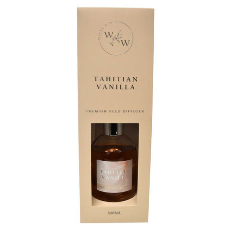 Wicks & Wax Premium Reed Diffuser 300ml - Tahitian Vanilla