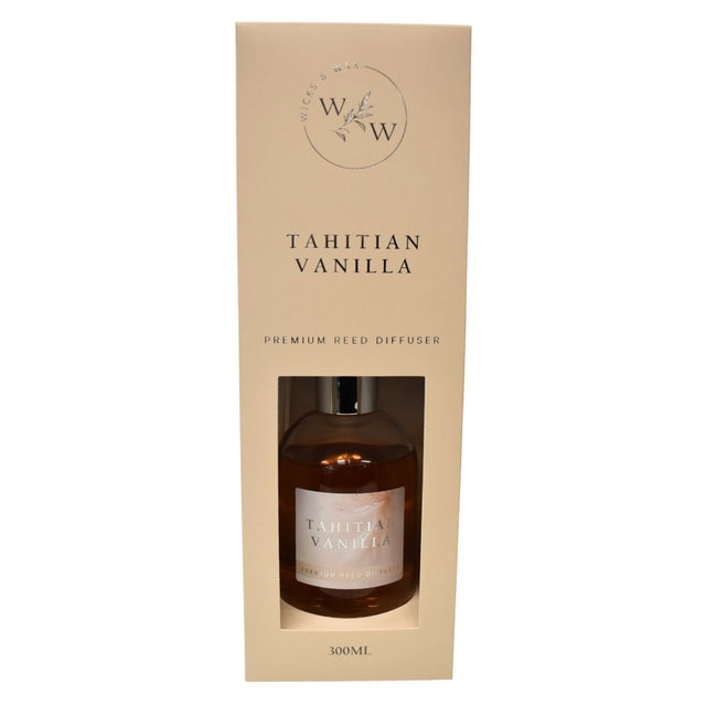 Wicks & Wax Premium Reed Diffuser 300ml - Tahitian Vanilla