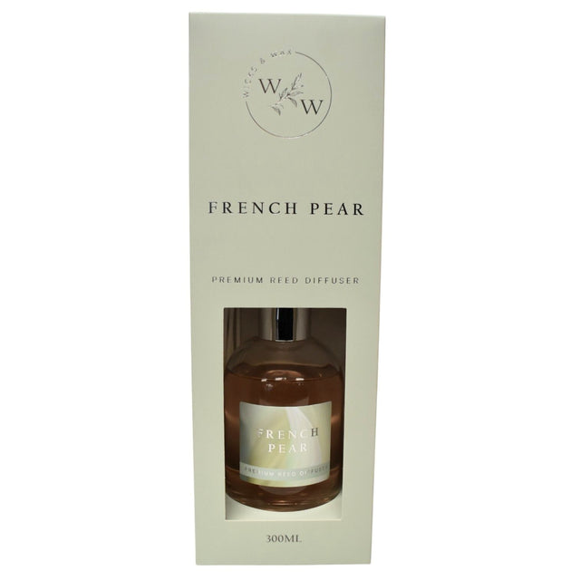 Wicks & Wax Premium Reed Diffuser 300ml - French Pear