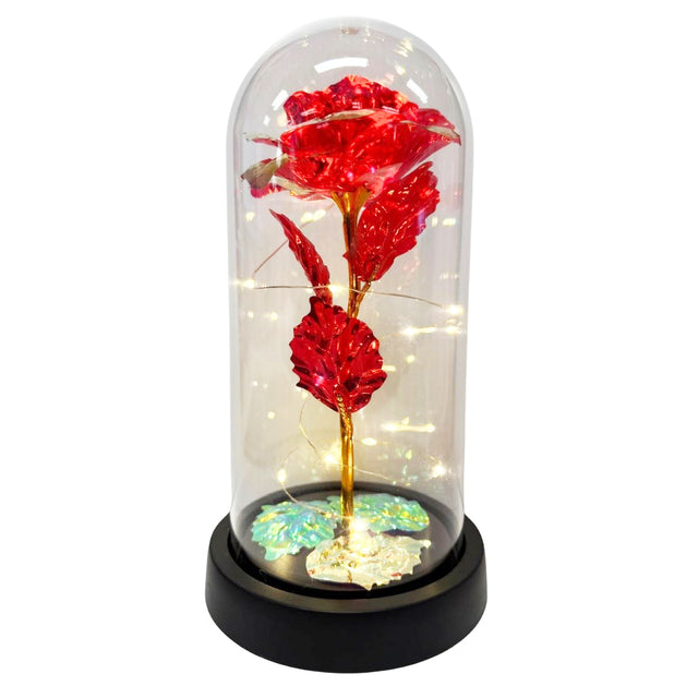 LED Light-Up Rose in Dome