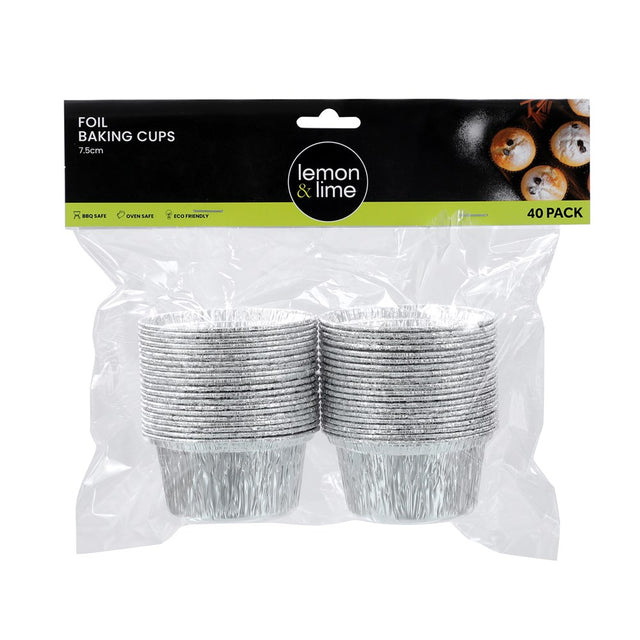 Foil Baking Cups 40 Pack 7.5cm