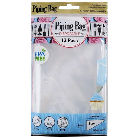 Disposable Piping Bags – 12 Pack