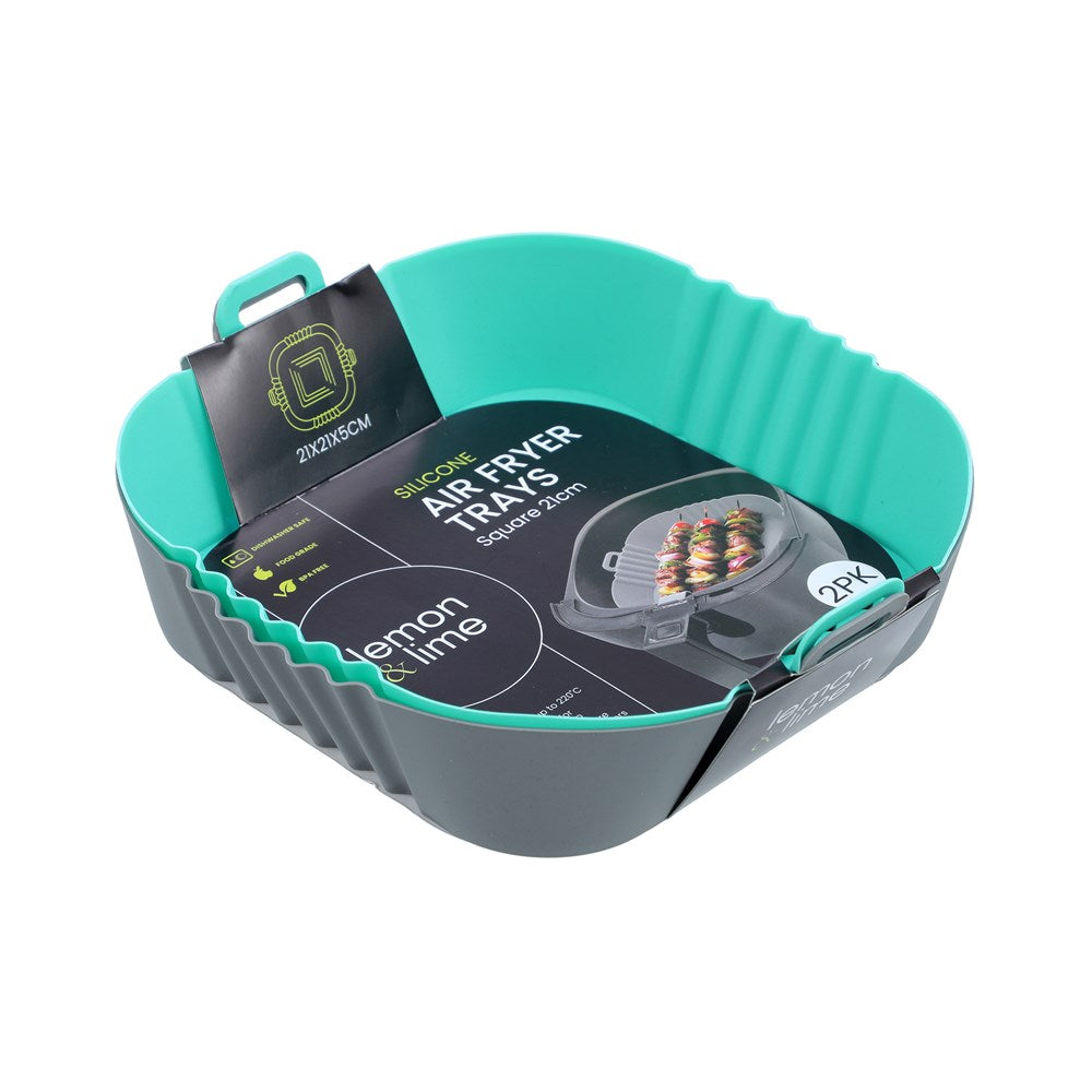 2 Pack Silicone Air Fryer Tray 21cm