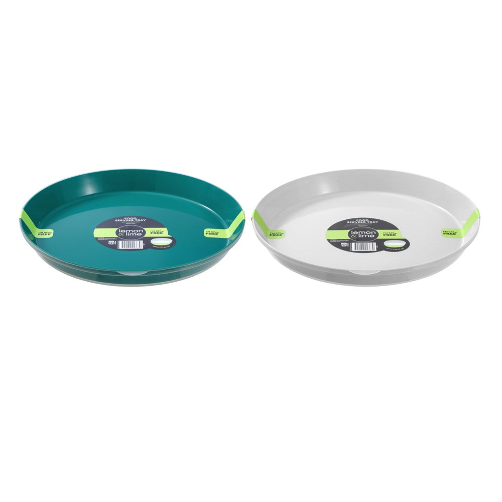Food Serving Tray Clear Lid 36.5 x 35.5 x 7.5cm 2 Assorted
