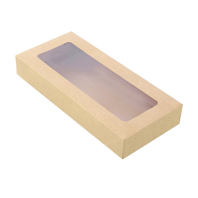 2 Pack Eco Kraft Grazing Box with Clear Window Lid 10.5L