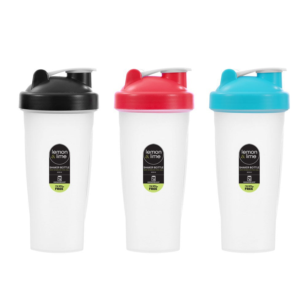 Shaker Bottle with Stainless Steel Ball 600ml