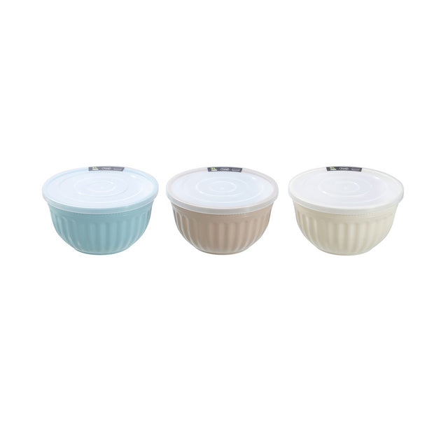Lidded Salad Bowl 2L 3 Assorted