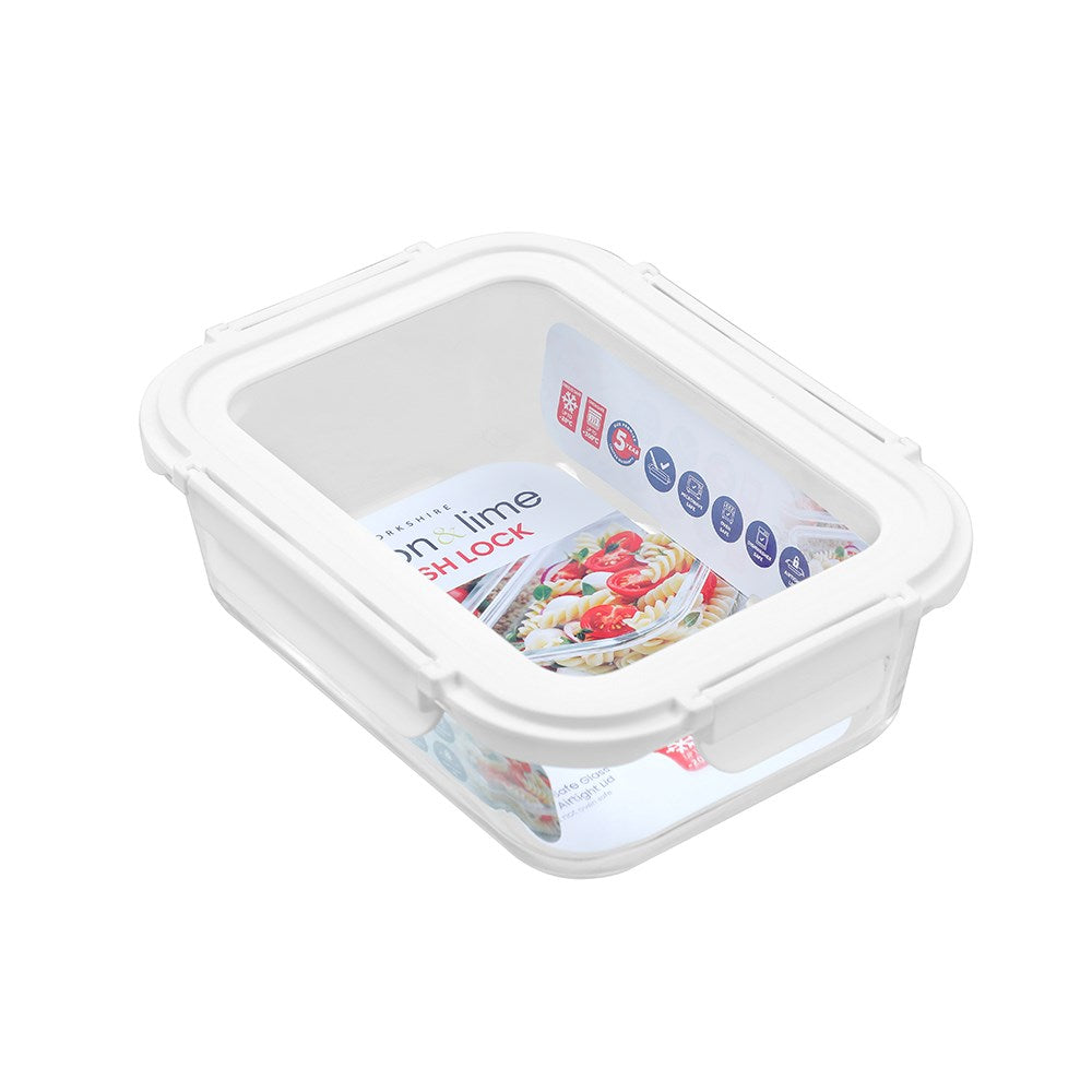Yorkshire Glass Container with Lid 1L