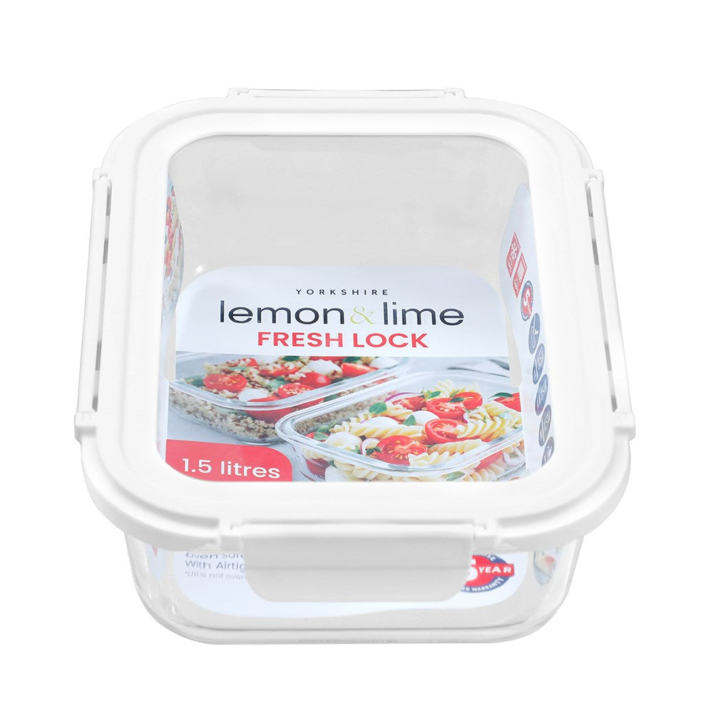 Yorkshire Glass Container with Lid 1.5L