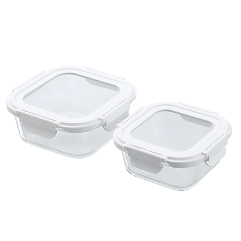 Yorkshire Glass Square Container with Lid 500ml