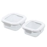 Yorkshire Glass Square Container with Lid 500ml