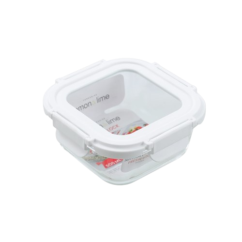 Yorkshire Glass Square Container with Lid 500ml