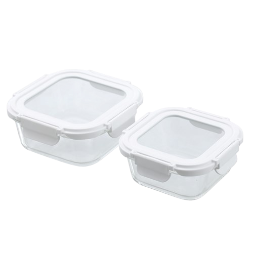 Yorkshire Glass Square Container with Lid 800ml