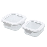Yorkshire Glass Square Container with Lid 800ml