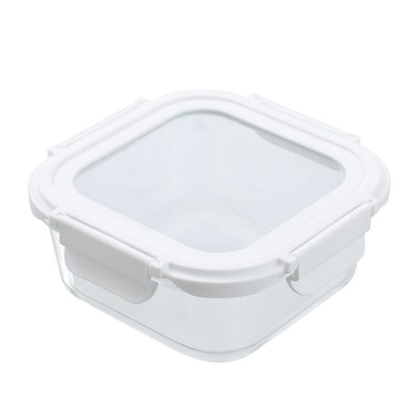 Yorkshire Glass Square Container with Lid 800ml