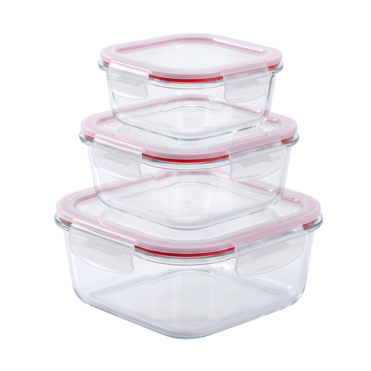 Yorkshire Square Glass Container with Clip Seal Lid 800ml