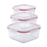 Yorkshire Square Glass Container with Clip Seal Lid 800ml