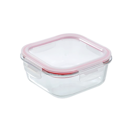 Yorkshire Square Glass Container with Clip Seal Lid 500ml