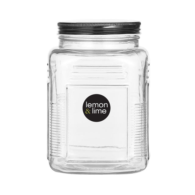 Ascot Ribbed Glass Jar 1.5L