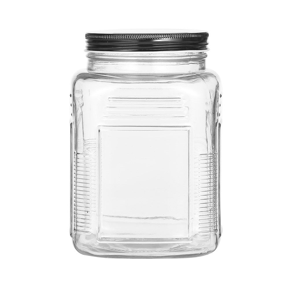Ascot Ribbed Glass Jar 1.5L