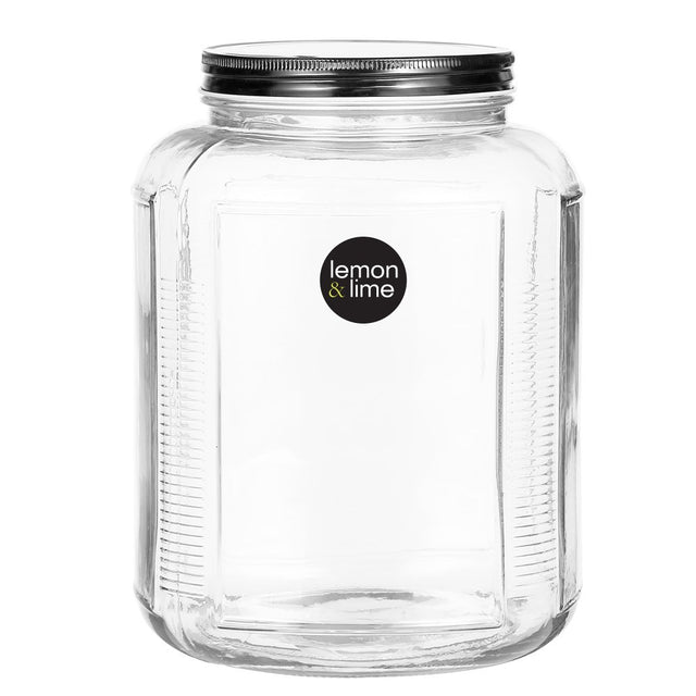 Ascot Ribbed Glass Storage Jar 4.5L