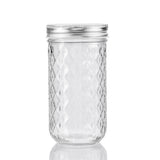3 Pack Quilted Glass Conserve Jar 350ml