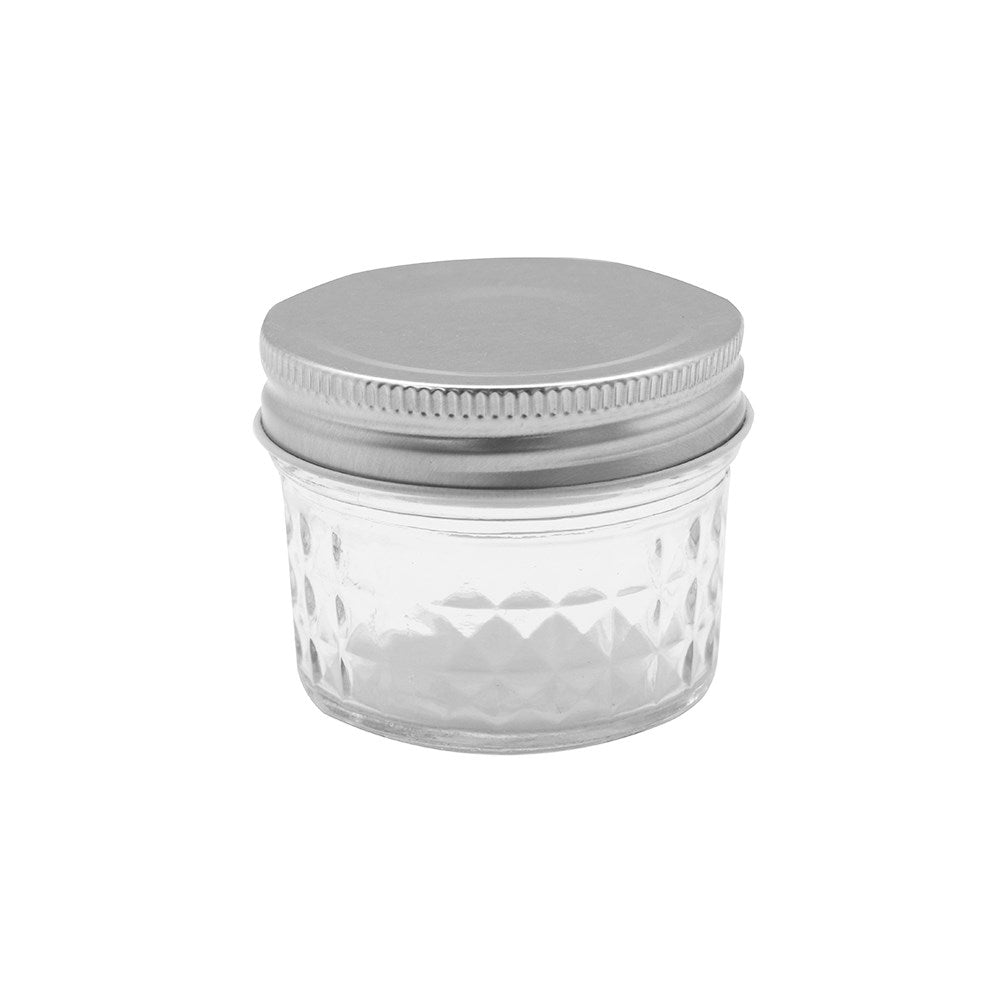 4 Pack Quilted Glass Conserve Jar 135ml