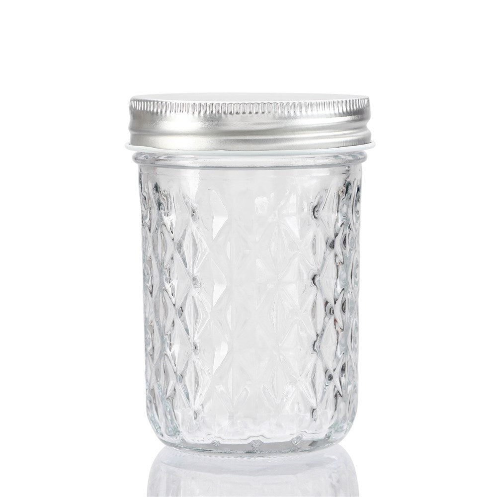 3 Pack Quilted Glass Conserve Jar 220ml