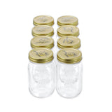 8 Pack Glass Conserve Jar 550ml Gold Lid