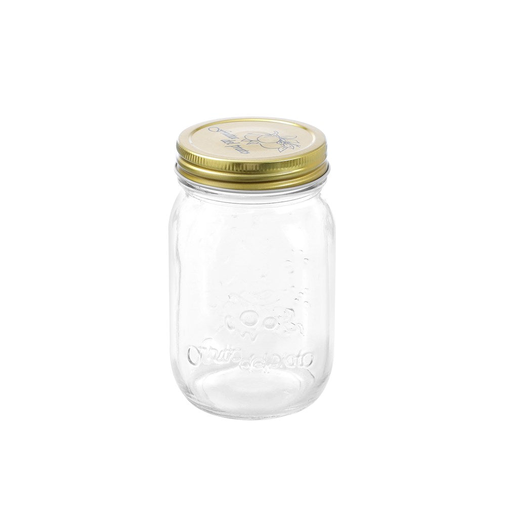 8 Pack Glass Conserve Jar 550ml Gold Lid