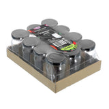 12 Pack Verona Glass Jar 150ml Black Lid