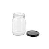 12 Pack Verona Glass Jar 150ml Black Lid
