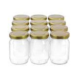 12 Pack Verona Glass Jar 150ml Gold Lid