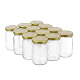 12 Pack Verona Glass Jar 150ml Gold Lid