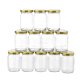 12 Pack Verona Glass Jar 150ml Gold Lid