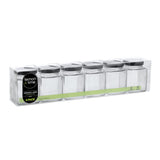 6 Pack Square Glass Jar 120ml Black Lid