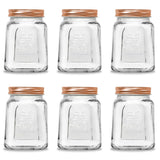 6 Pack Modena Square Glass Jar 475ml Rose Gold Lid