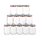 12 Pack Verona Glass Jar 150ml Rose Gold Lid