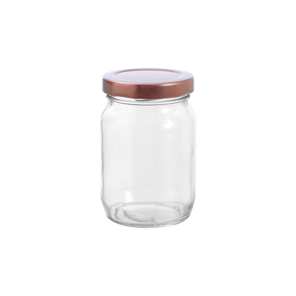 12 Pack Verona Glass Jar 150ml Rose Gold Lid