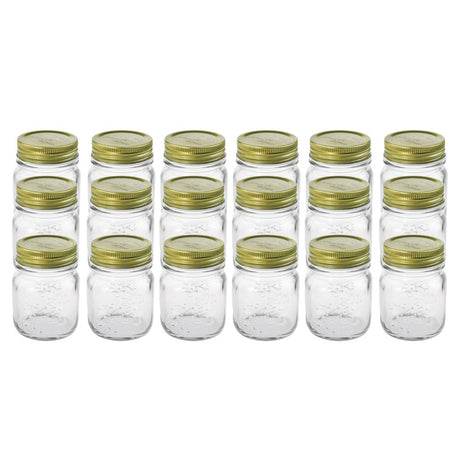 Roma Clear Glass Conserve Jar 200ml - 18 Pack