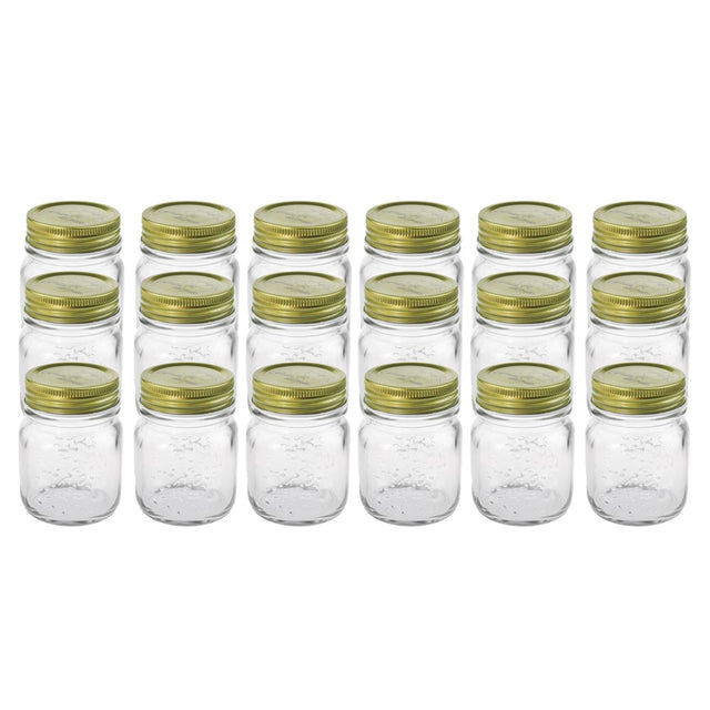 Roma Clear Glass Conserve Jar 200ml - 18 Pack