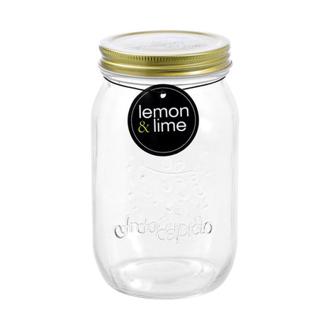 Roma Clear Glass Conserve Jar 1L