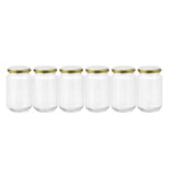 6 Pack Glass Conserve Jar 360ml Gold Lid