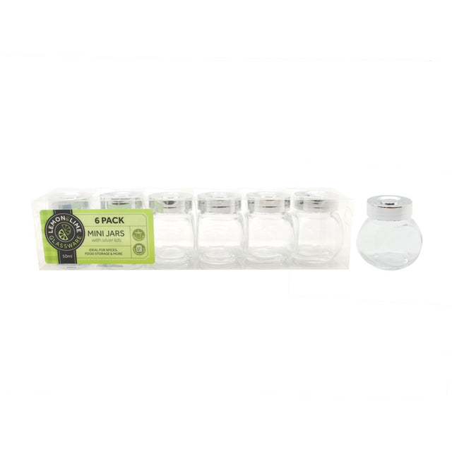 6 Pack Glass Spice Jar 50ml