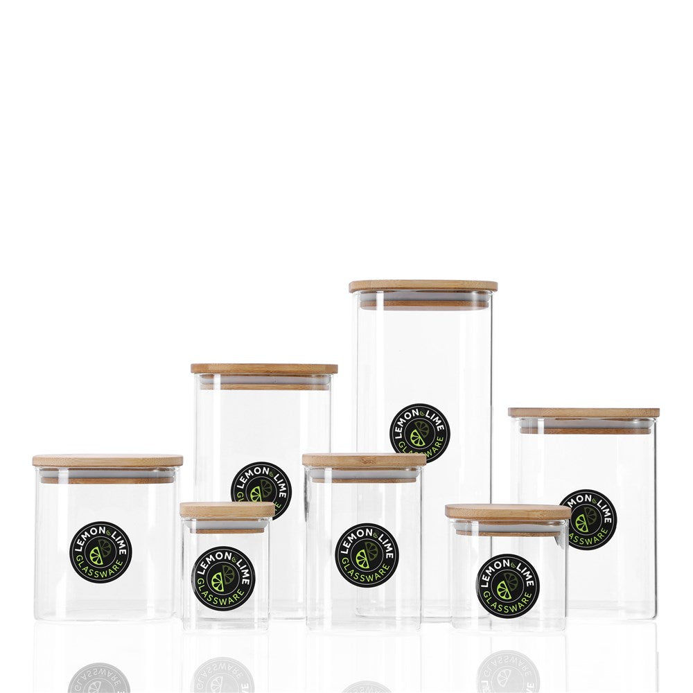 Camden Square Glass Jar Bamboo Lid 800ml