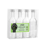 4 Pack Capri Mini Glass Bottle 120ml Silver Lid
